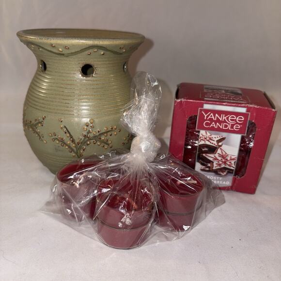 Yankee Candle Ceramic Stoneberry Tealight Candle Tart Warmer & Scented Tea light - Picture 1 of 11